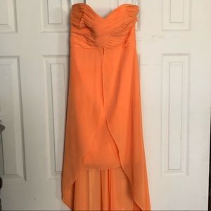 David’s Bridal Tangerine Bridesmaid Dress